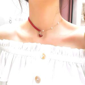 New Red Heart ♥️ Pearl Temperament Luxury Necklace
